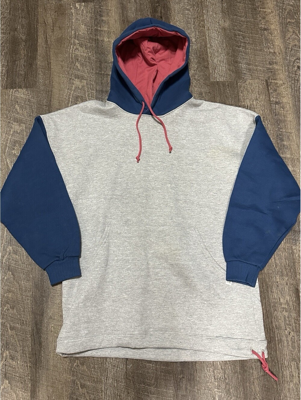 Vintage 90s Russell Athletic Two Tone Hoodie Men’s Medium Made In USA Colorblock